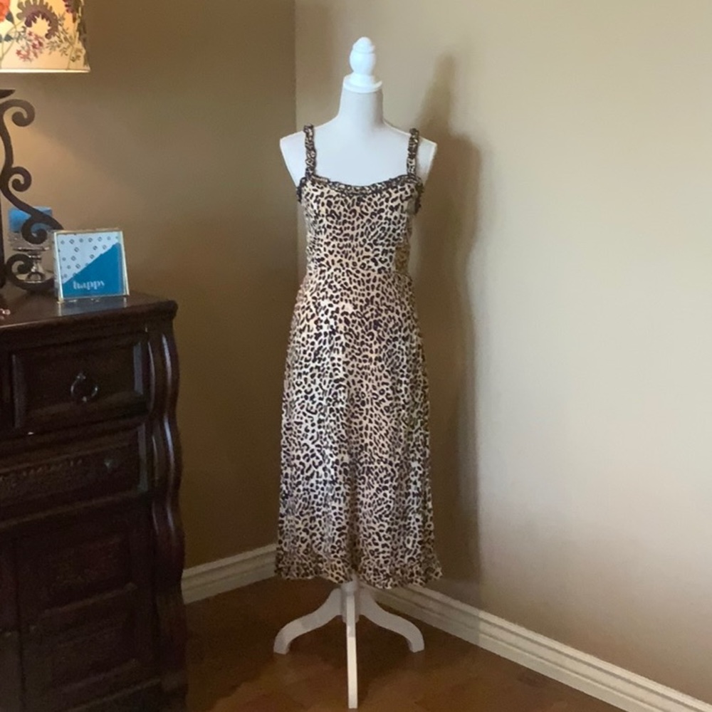 Leopard-print midi sundress